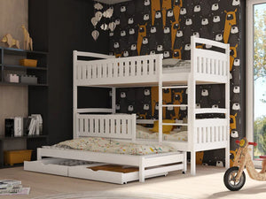 Wooden Bunk Bed with Storage
