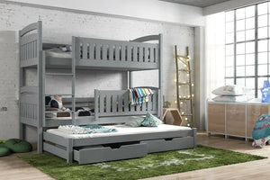 Wooden Bunk Bed with Storage