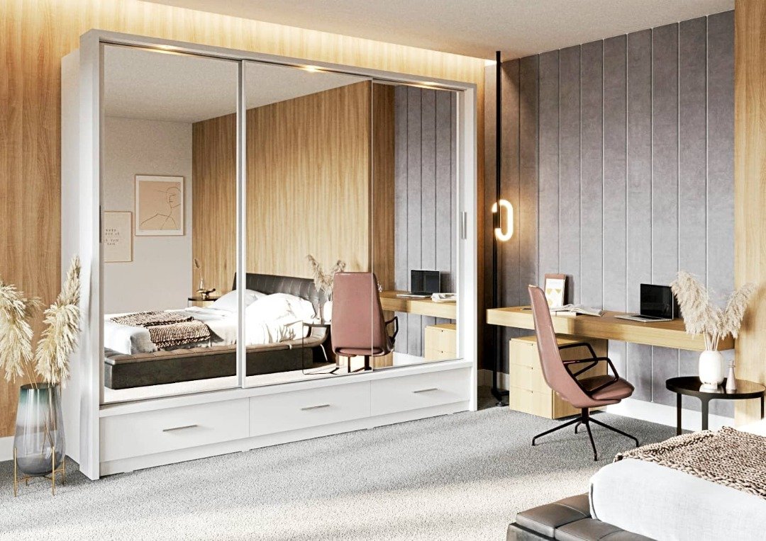 Akureyri 23 - 3 Sliding Door Wardrobe 250cm